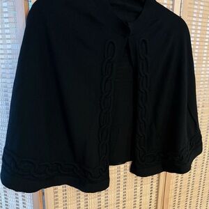 SACAI Silk Wool Chain Knit Cape Size 2